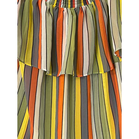 Cabi Retro Womens Striped Off-Shoulder Blouse XS, 70s Funky Colors Unique Summer - Picture 4 of 5